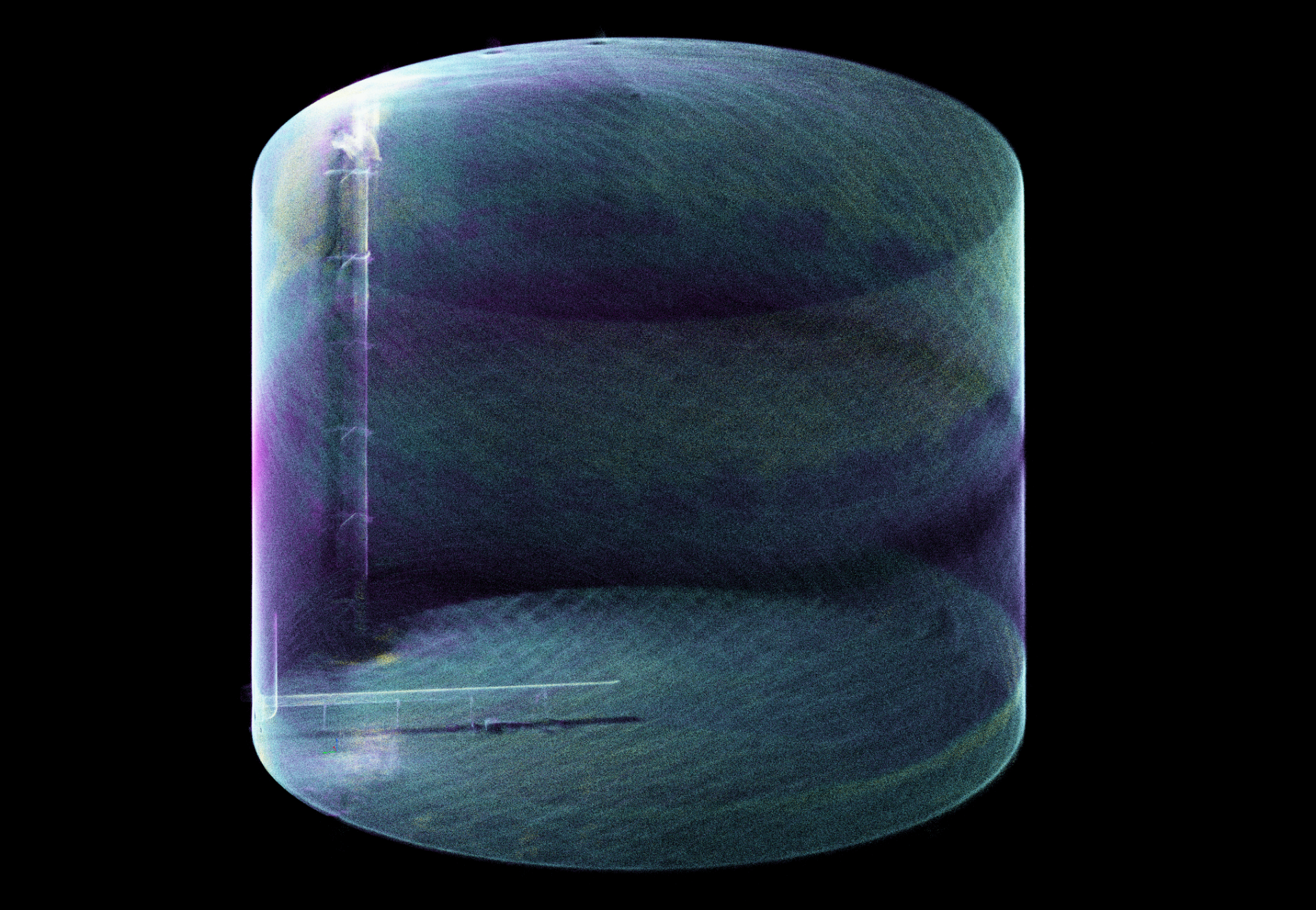 Point-cloud scan of an industrial vessel
